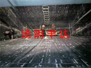 超高份子聚乙烯衬板现场装置图